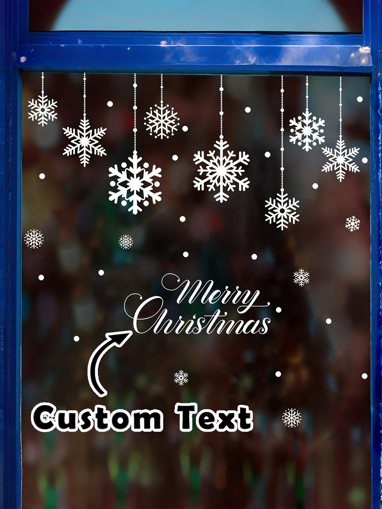 Custom Christmas Snowflake Window Stickers